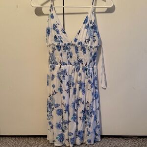Papaya Floral Blue and White Sundress